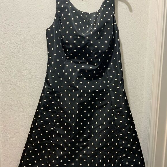 Ralph Lauren black label mulberry silk polka dot dress A-line size 8 - Picture 4 of 12